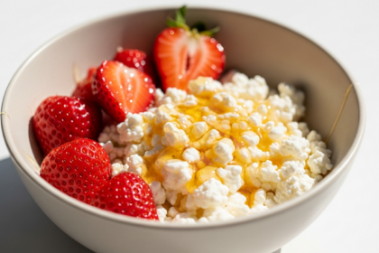 Cottage Cheese Bowl with Strawberries & Honey