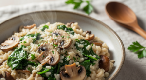 Creamy Mushroom & Spinach Risotto