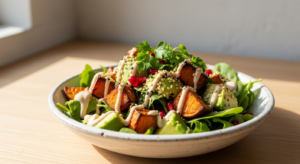 Sweet Potato Avocado Salad with Tahini Dressing