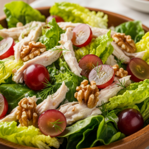 Crunchy Chicken Salad with Grapes and Walnuts