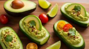 Cucumber and Guacamole Boats