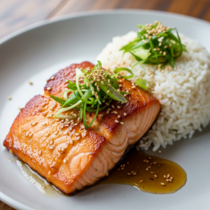 Honey Garlic Salmon with Rice