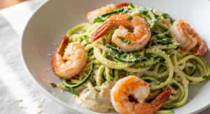Keto Shrimp Alfredo with Zoodles