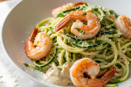 Keto Shrimp Alfredo with Zoodles