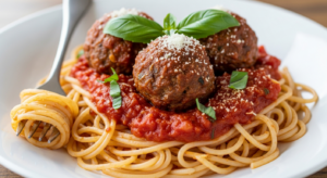 Pasta with Marinara and Meatballs