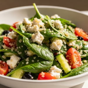 Quinoa & Spinach Feta Salad