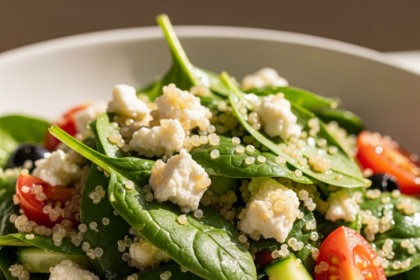 Quinoa & Spinach Feta Salad