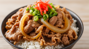 Savory Japanese Gyudon Beef Bowl