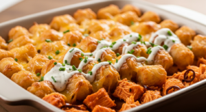 Spicy Buffalo Chicken Tater Tot Casserole