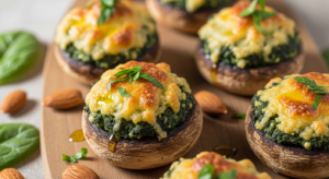 Spinach & Almond Flour Stuffed Mushrooms