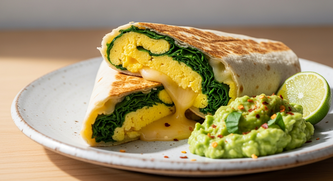 Spinach & Cheese Breakfast Burrito