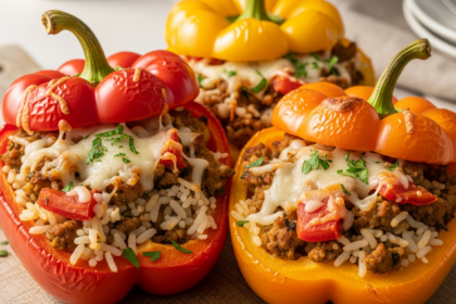 Turkey & Rice Stuffed Bell Peppers
