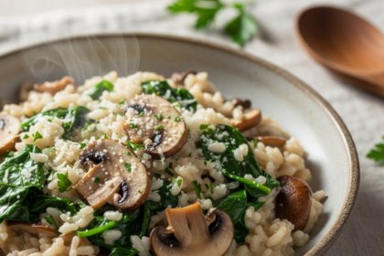 Creamy Mushroom & Spinach Risotto