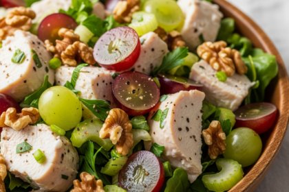 Crunchy Chicken Salad with Grapes and Walnuts