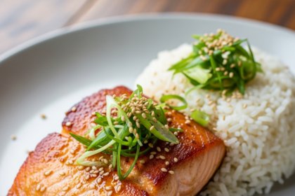 Honey Garlic Salmon with Rice