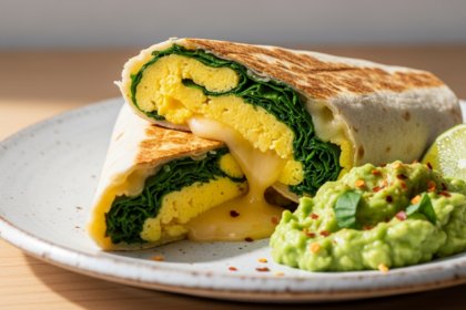 Spinach & Cheese Breakfast Burrito