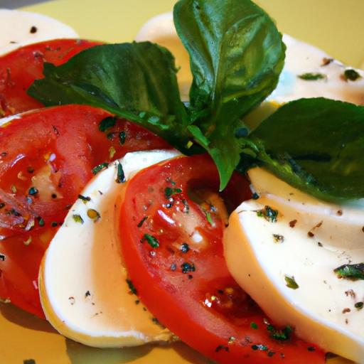 Caprese Salad Delight: Fresh ‌Tomatoes, Mozzarella ⁢& Basil